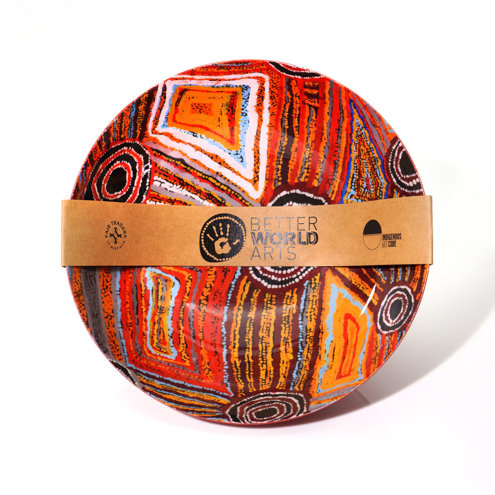 Large Powder Coated Bowl by Mary Napangardi Brown