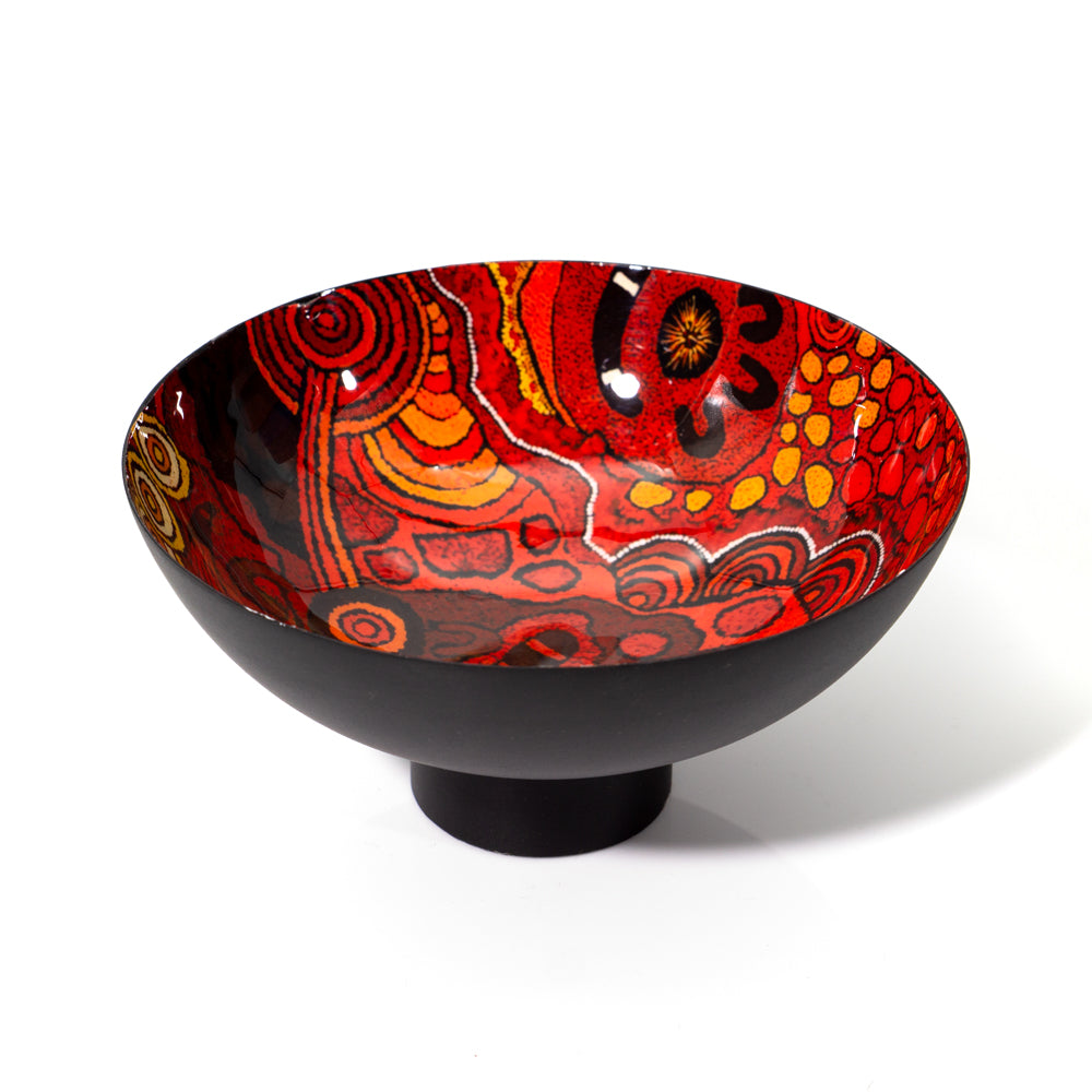 Medium Powder Coated Bowl by Damien and Yilpi Marks