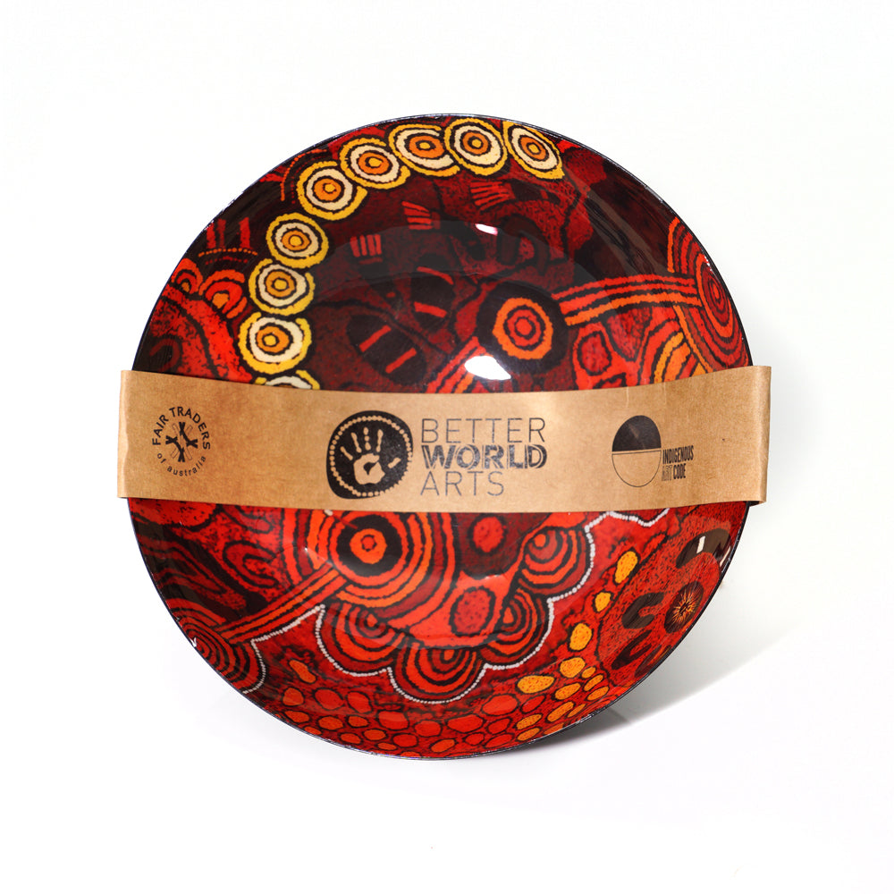 Medium Powder Coated Bowl by Damien and Yilpi Marks