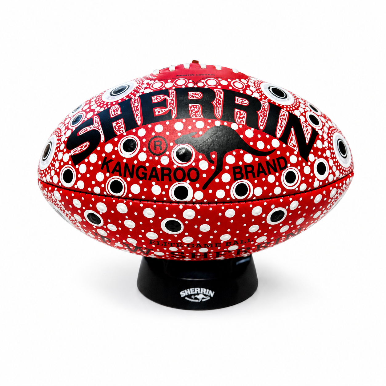 Hand Painted Sherrin Football by Margaret Bloomfield