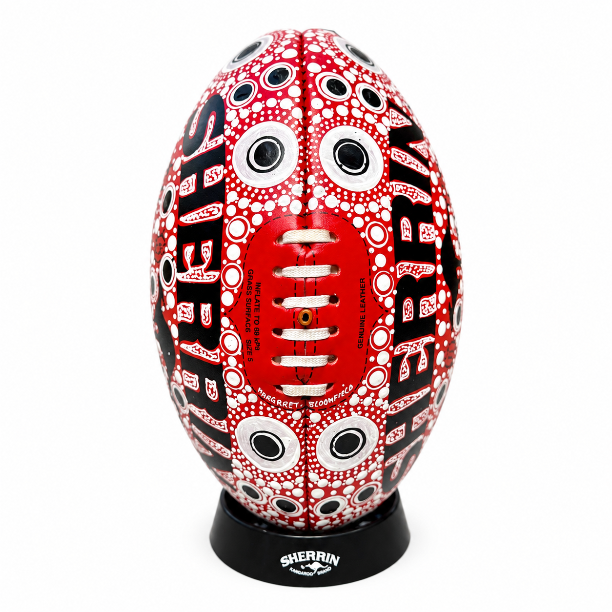 Hand Painted Sherrin Football by Margaret Bloomfield