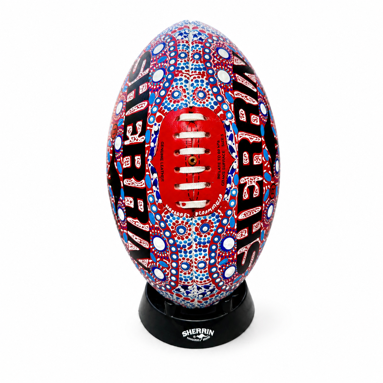 Hand Painted Sherrin Football by Margaret Bloomfield
