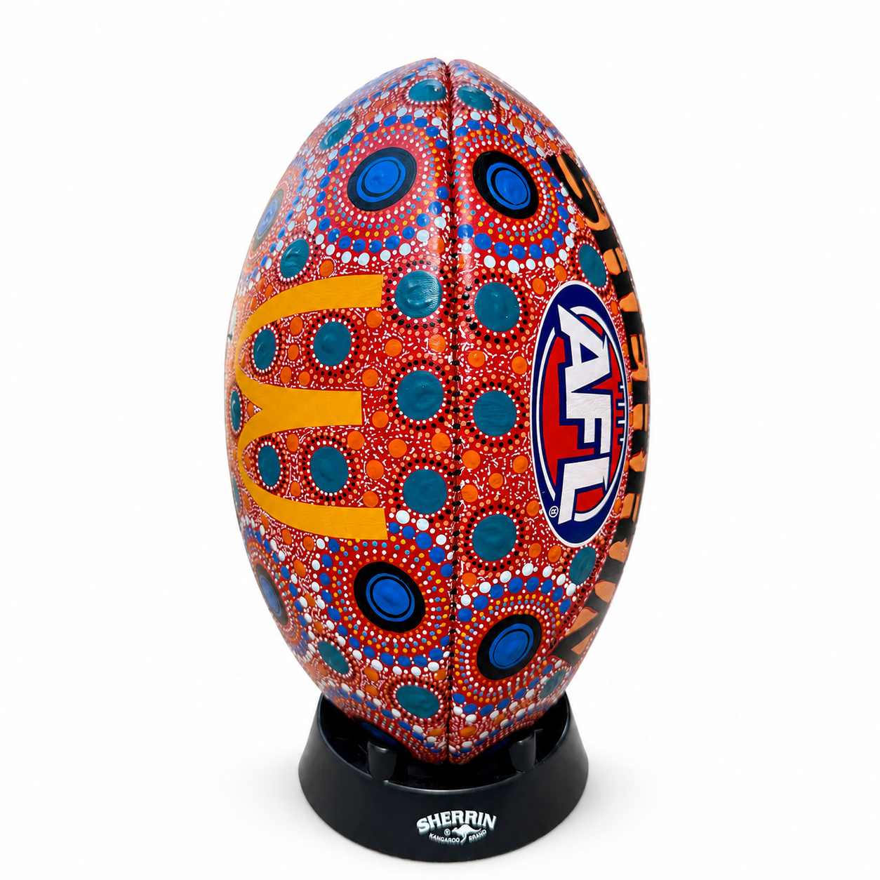 Hand Painted Sherrin Football by Margaret Bloomfield