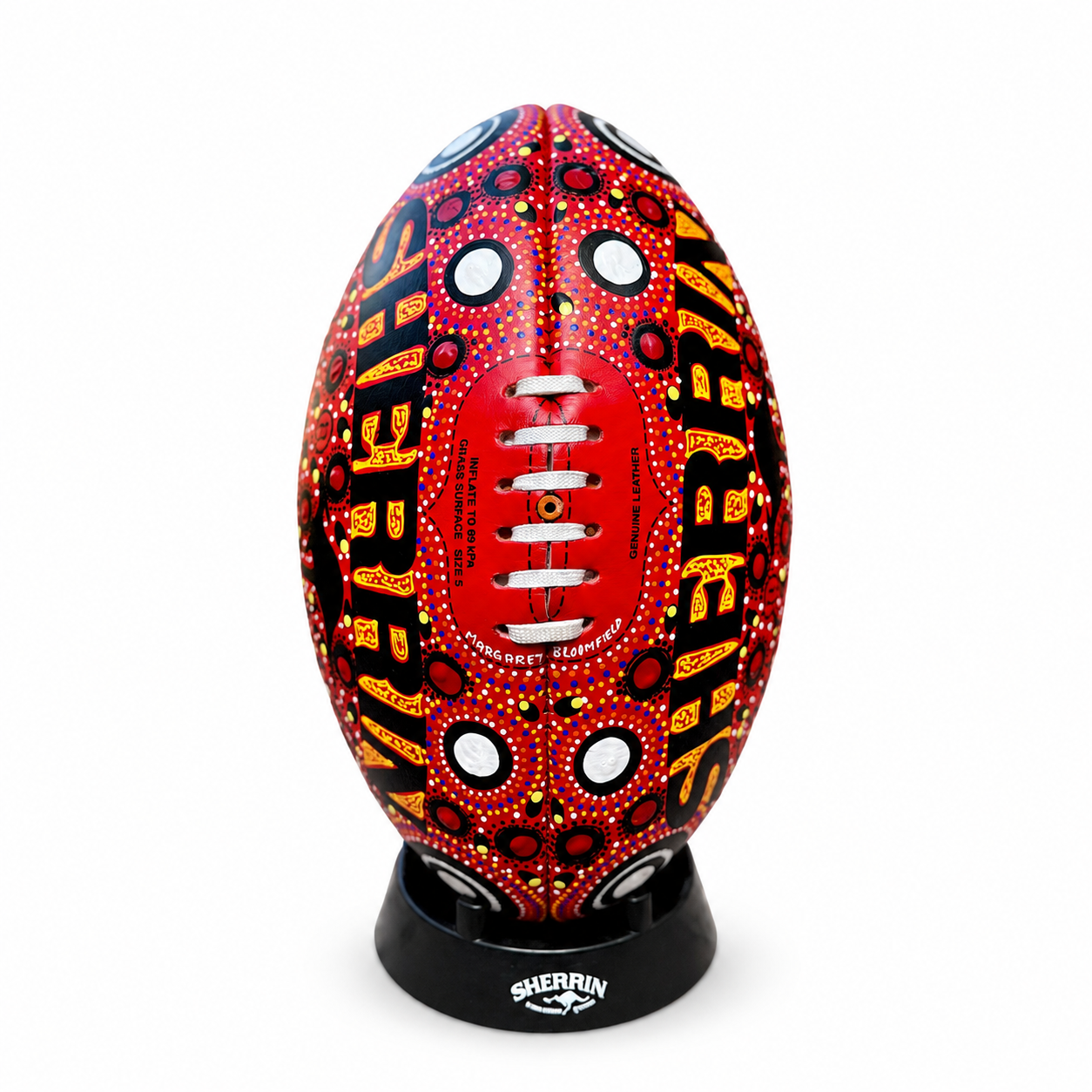 Hand Painted Sherrin Football by Margaret Bloomfield