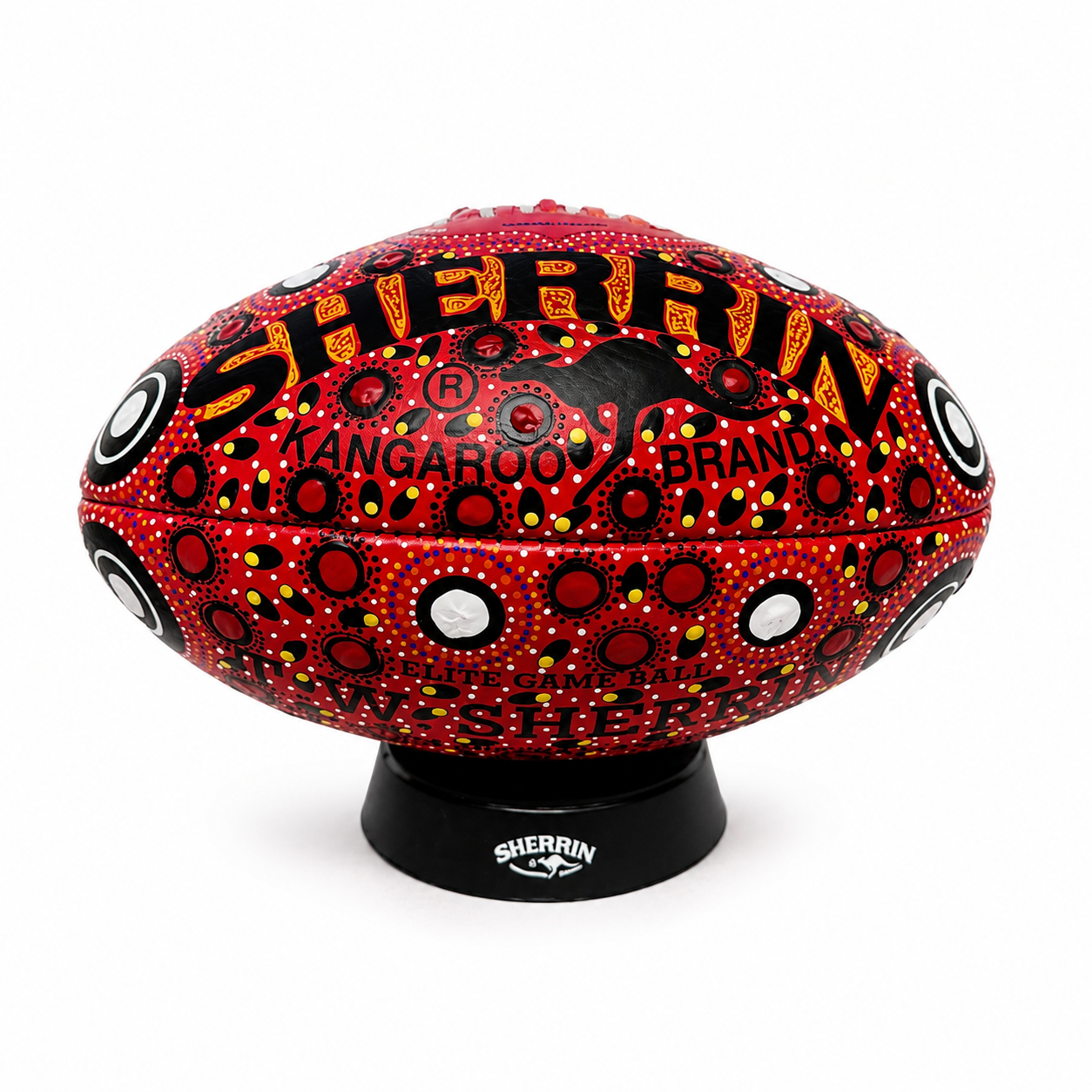 Hand Painted Sherrin Football by Margaret Bloomfield