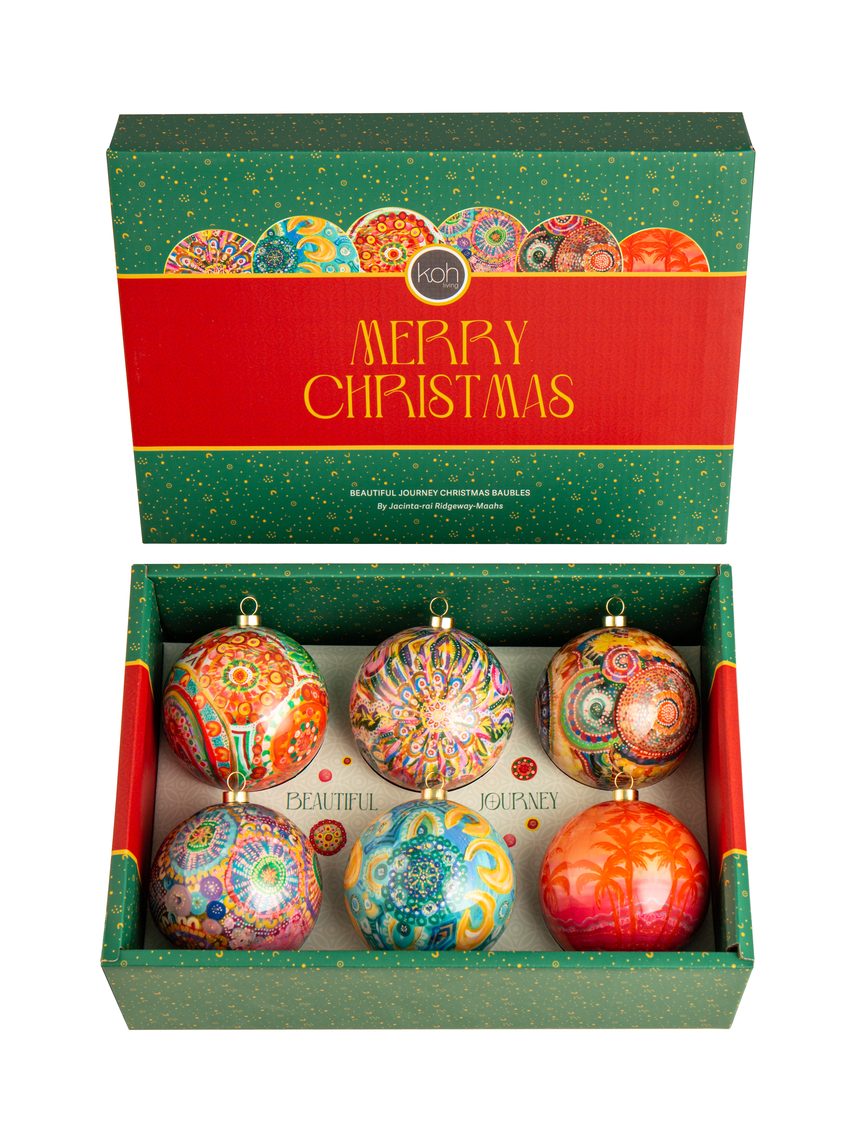 Aboriginal Beautiful Journey 6 Pack Baubles