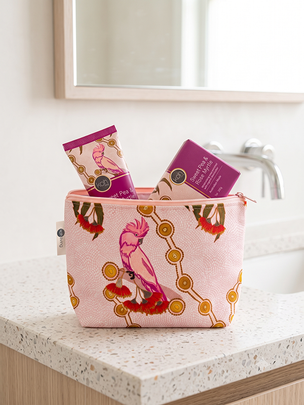 Spirit Being artwork cosmetic bag by Domica Hill