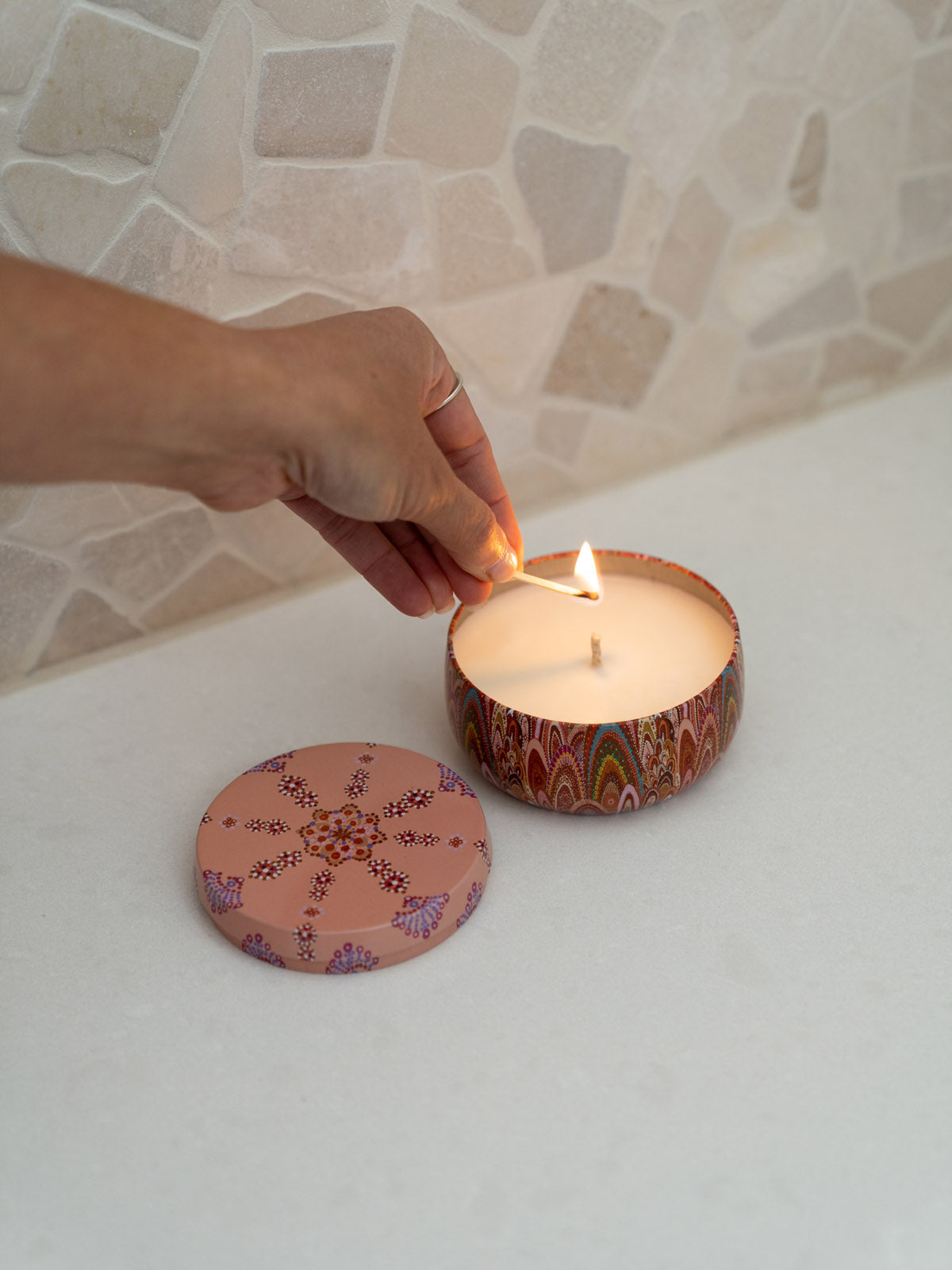 Aboriginal Scented Lemon Myrtle Candle in Tin