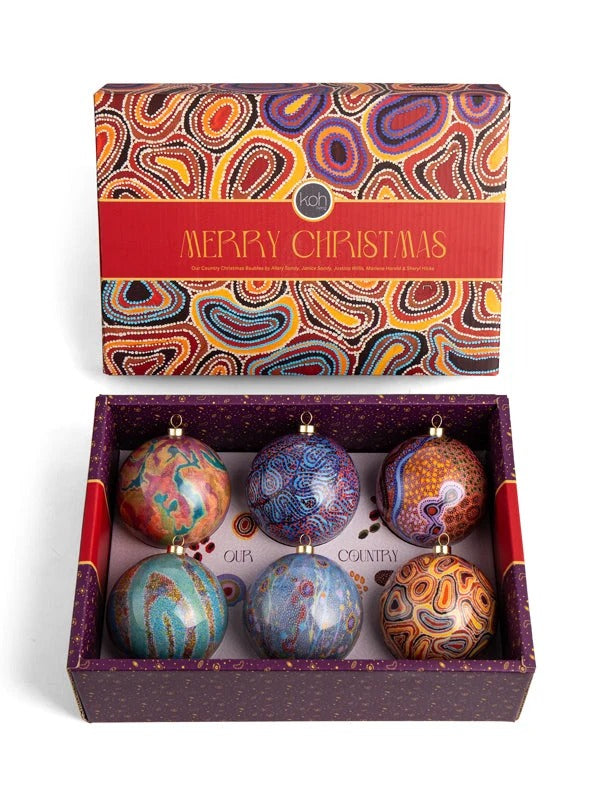 Aboriginal Our Country 6Pack Baubles New