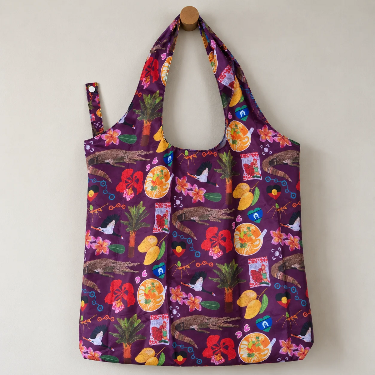 Aboriginal Art Reusable Shopping Bag - Larrakia