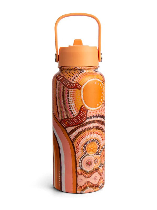 Aboriginal Journeys in the Sun 1l stainless steel water bottle