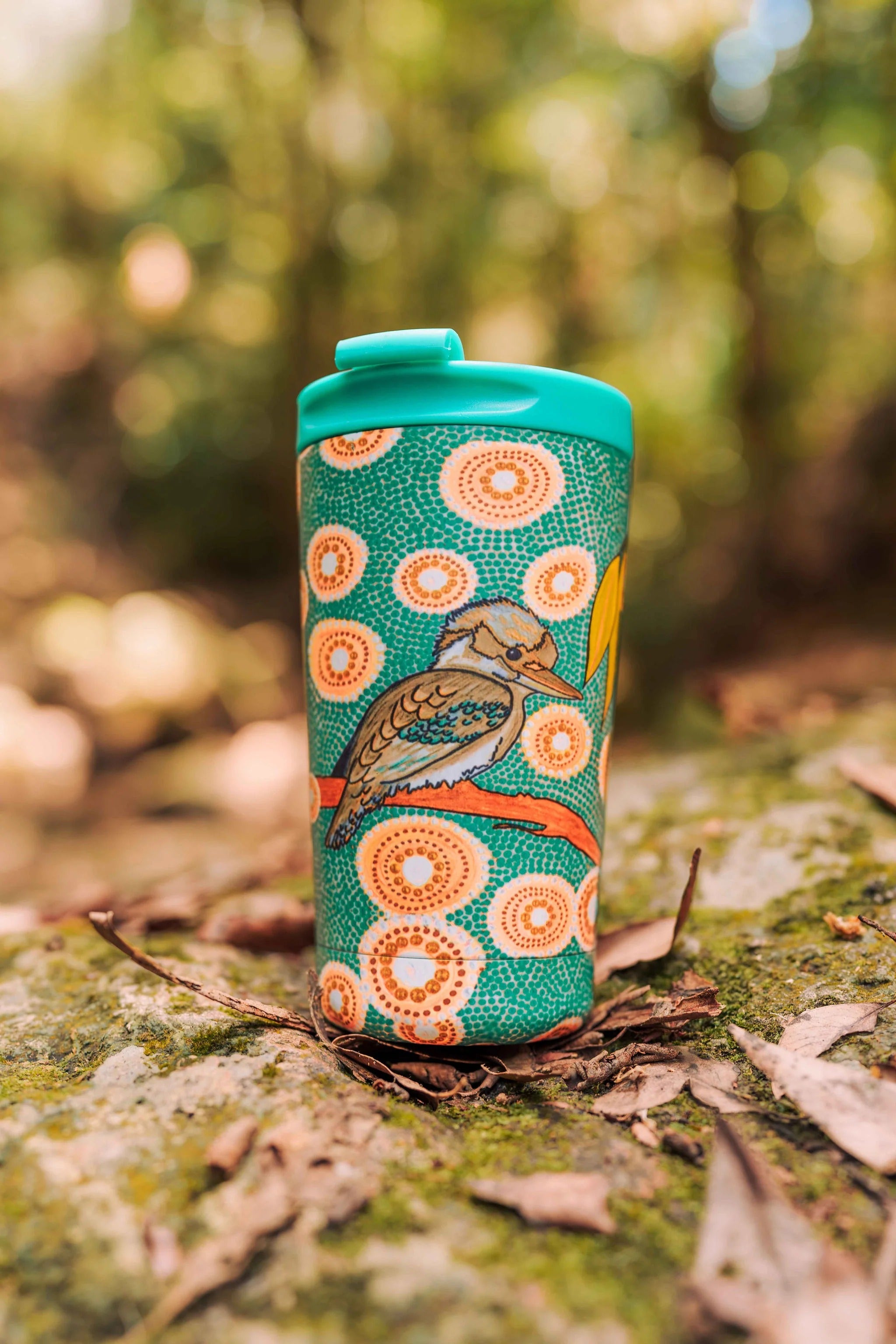 Aboriginal Kookaburra Stainless Steel Travel Mug