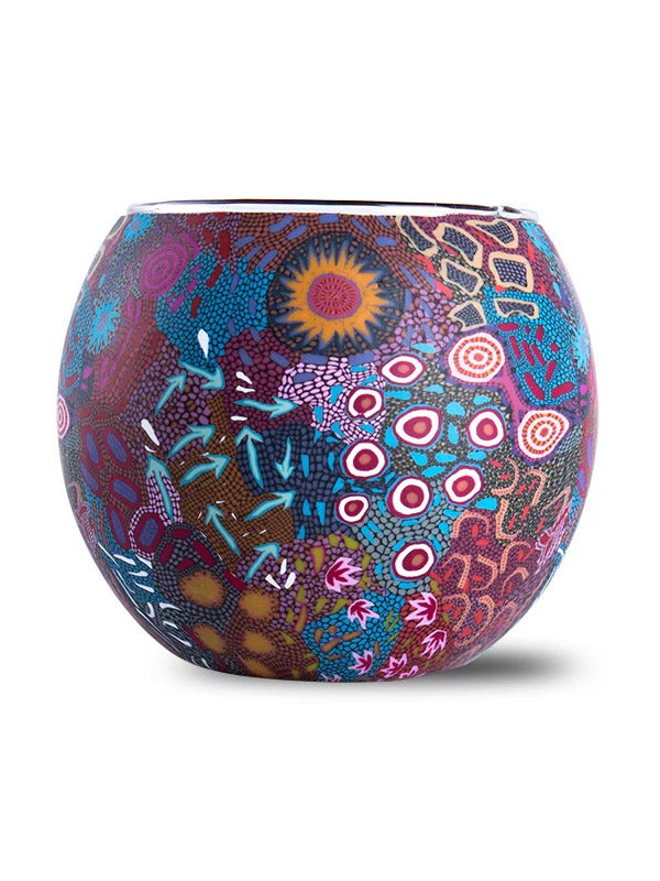 Aboriginal Women's Dreaming tealight candle holder