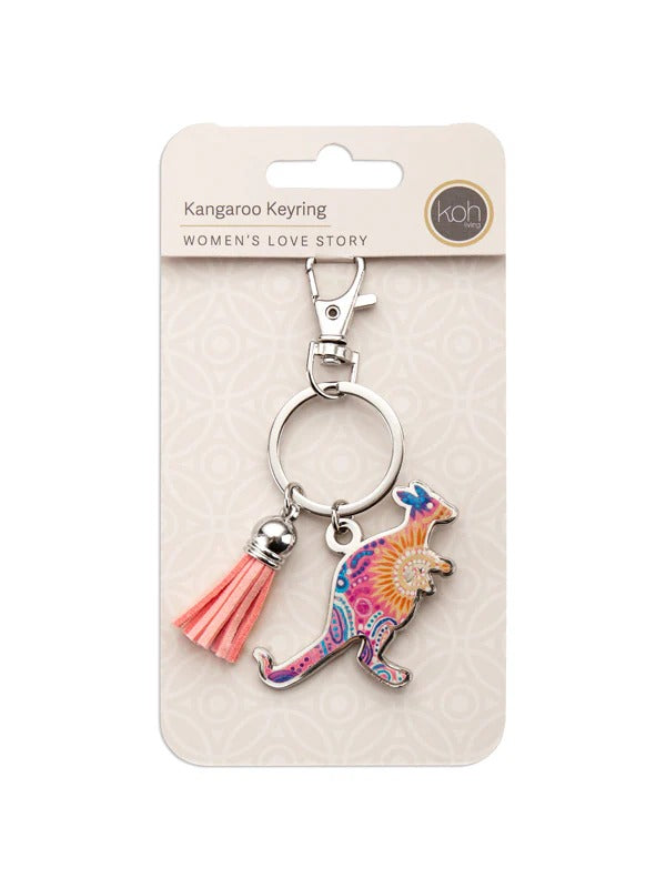 Aboriginal Women's Love Story Kangaroo Keyring
