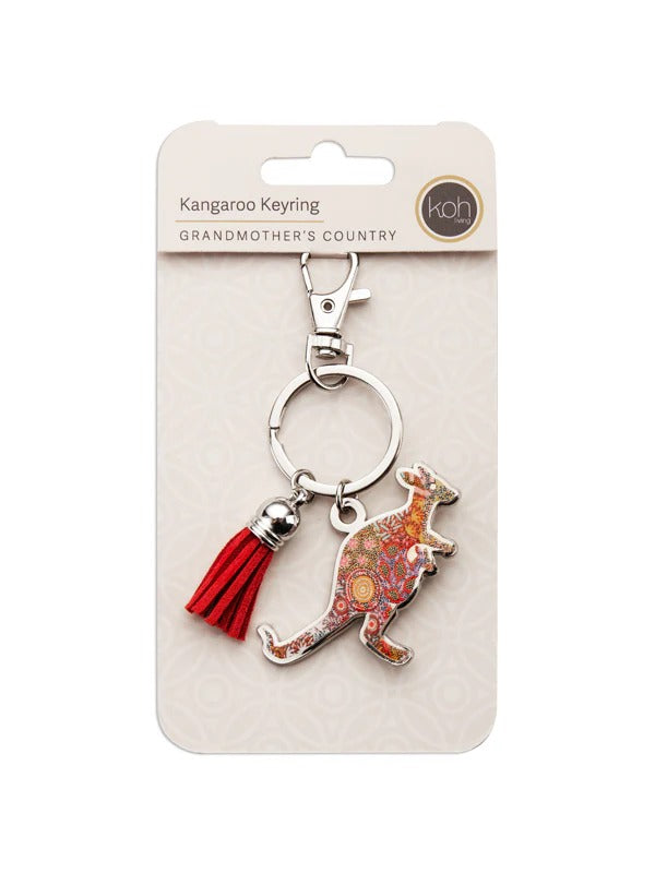 Aboriginal Grandmothers Country Kangaroo Keyring