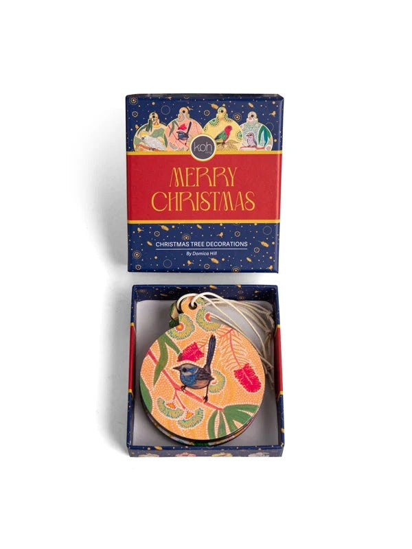 Aboriginal Dreamtime Symphony 4Pack Christmas Decorations New