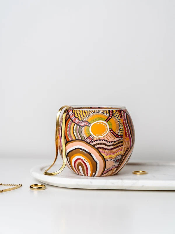 Aboriginal Journeys in the Sun tealight candle holder