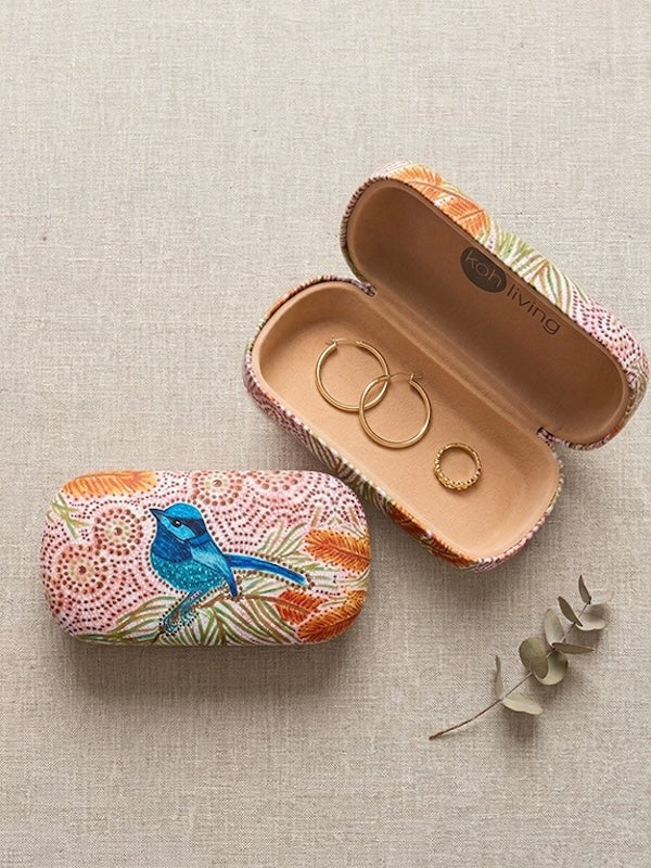 Aboriginal Blue Wren Travel Case