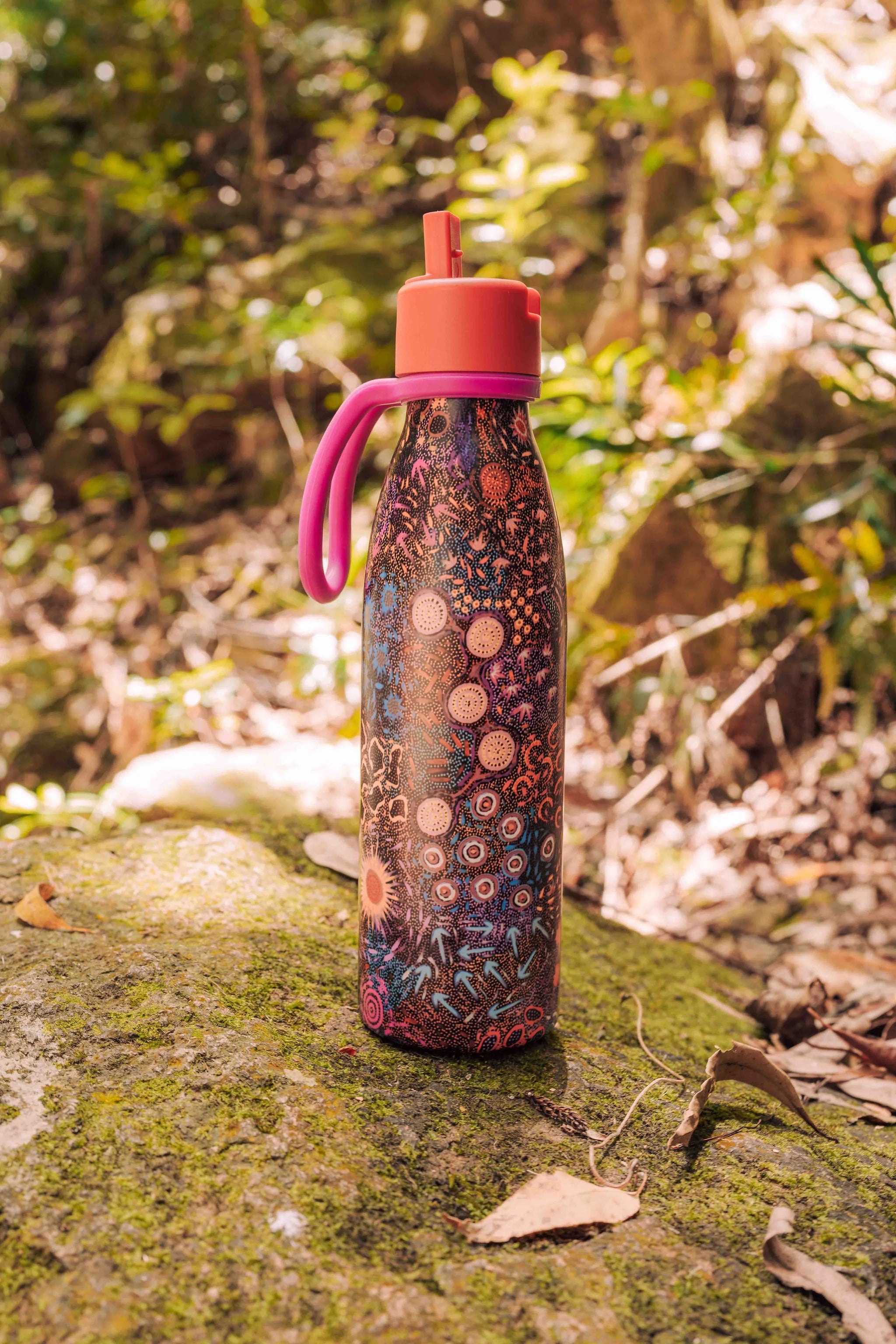 Aboriginal Women's Dreaming silicone handle water bottle