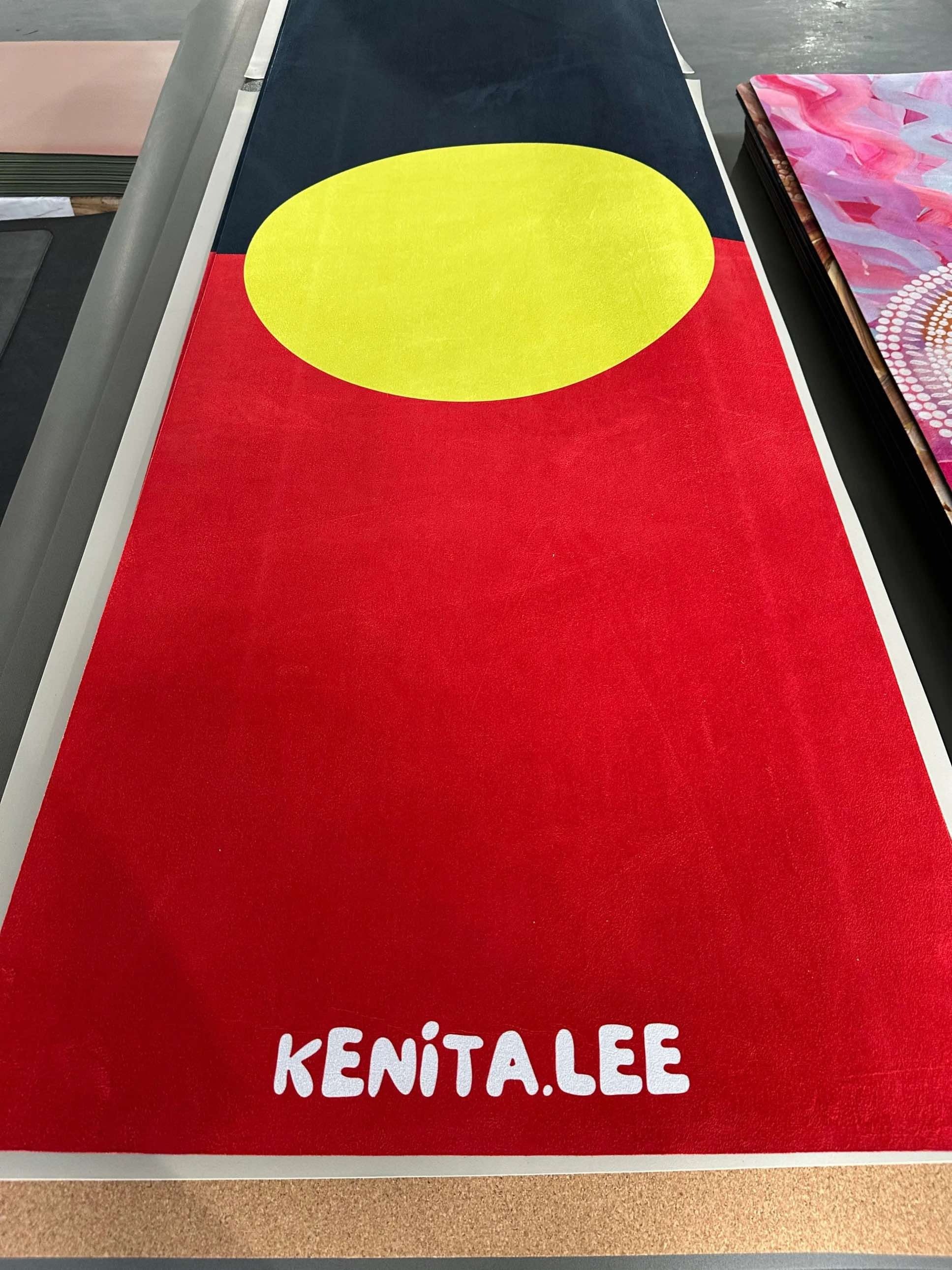 Aboriginal Flag Yoga Mat by Kenita Lee