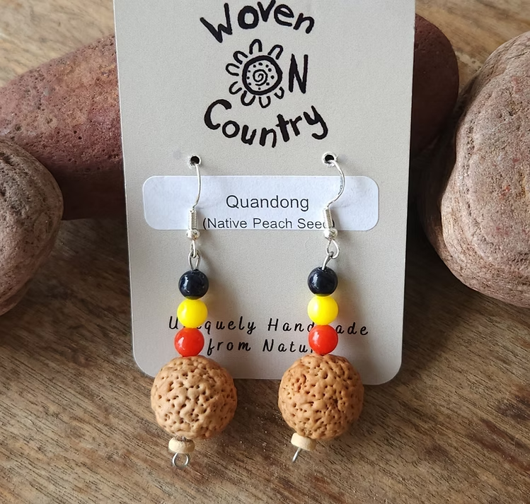 Aboriginal Quandong Seed Earrings