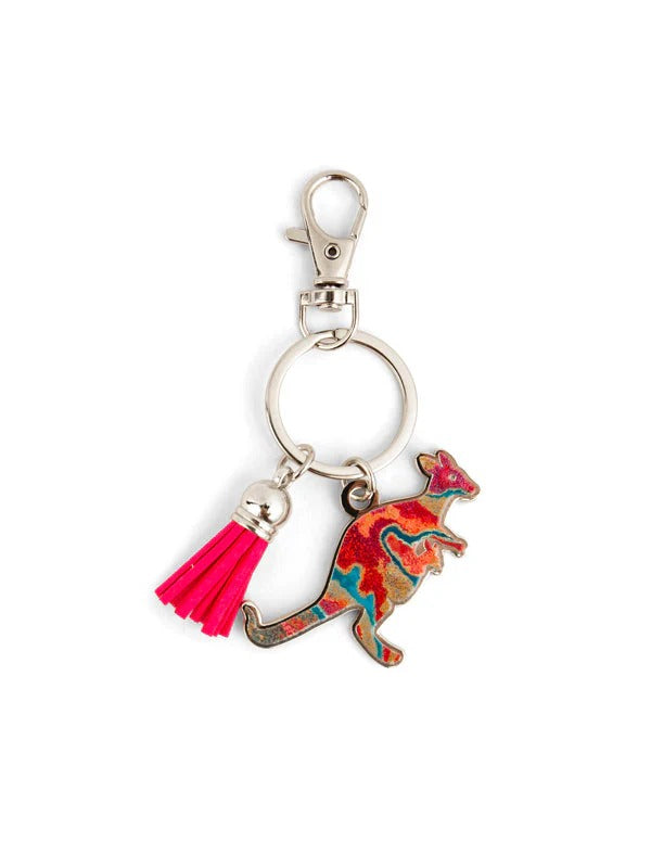 Aboriginal Pilbara Creek Kangaroo Keyring