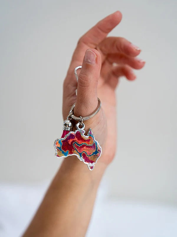 Aboriginal Pilbara Creek Australia Keyring