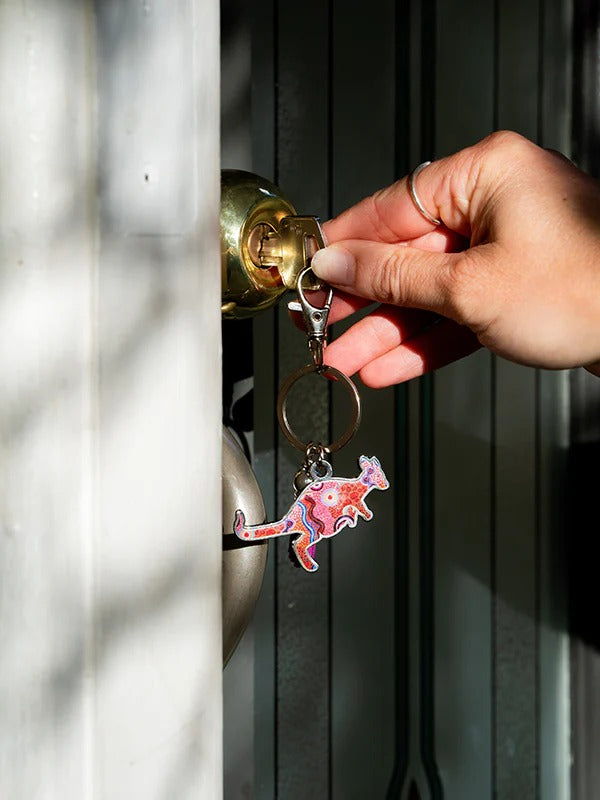 Aboriginal Our Country Kangaroo Keyring
