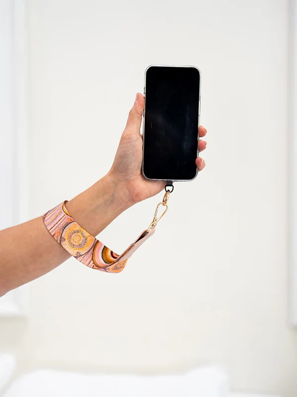 Aboriginal journeys in the sun mobile phone lanyard strap