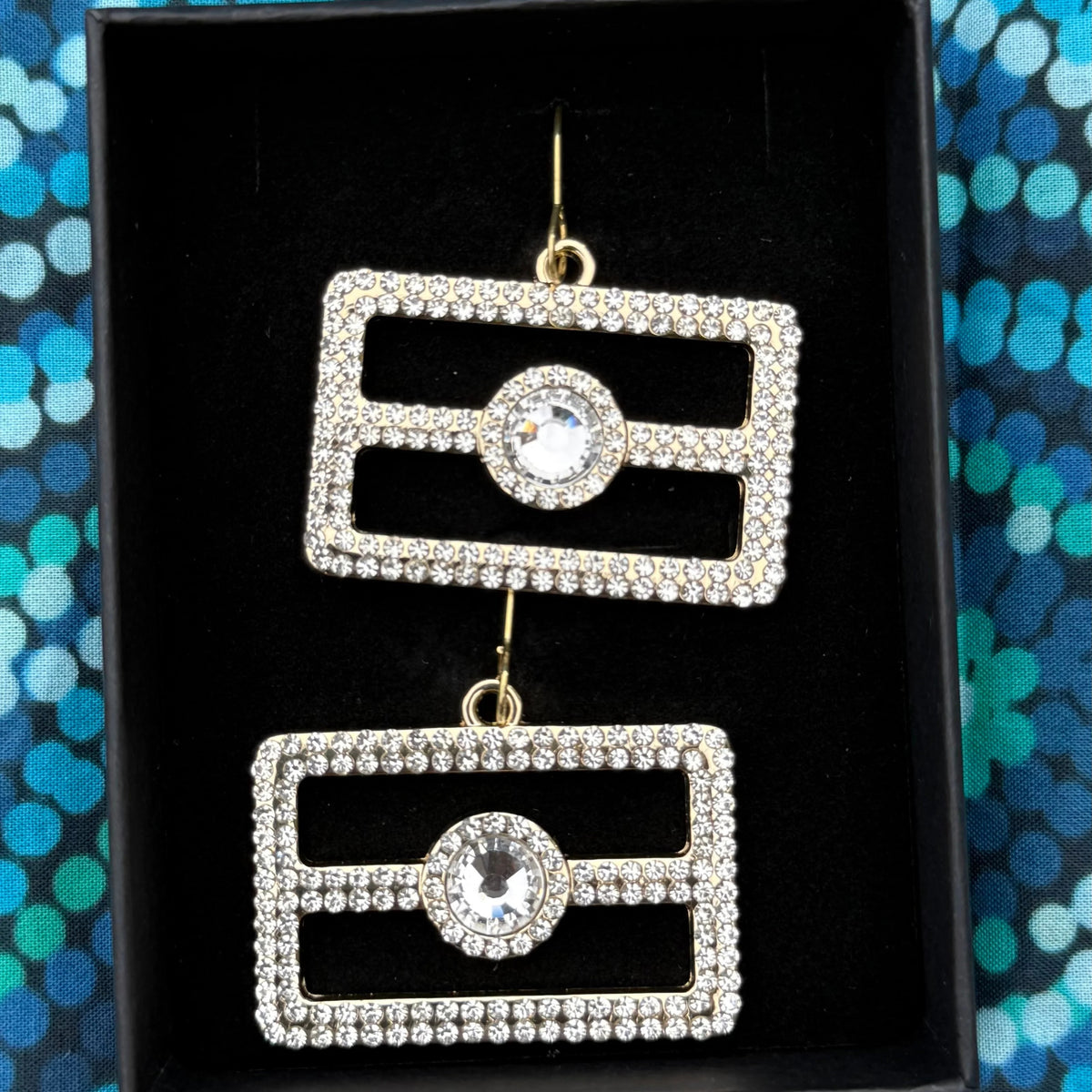 Aboriginal Flag Crystal Earrings - Clear Crystal