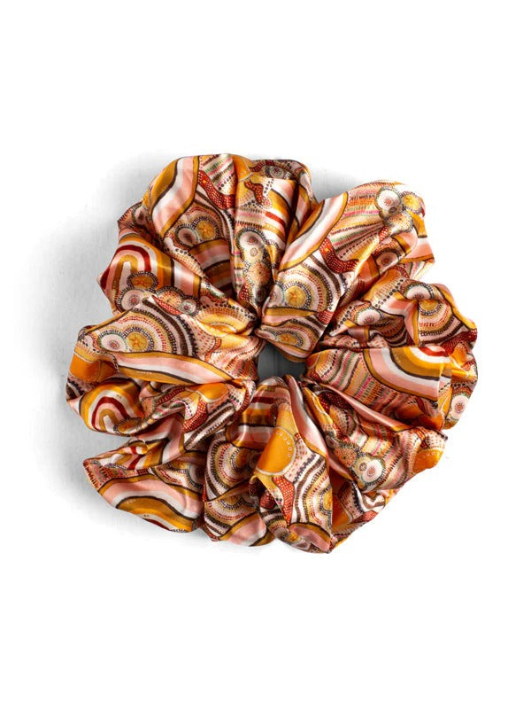 Aboriginal Journeys in the Sun Hair Scrunchie Large