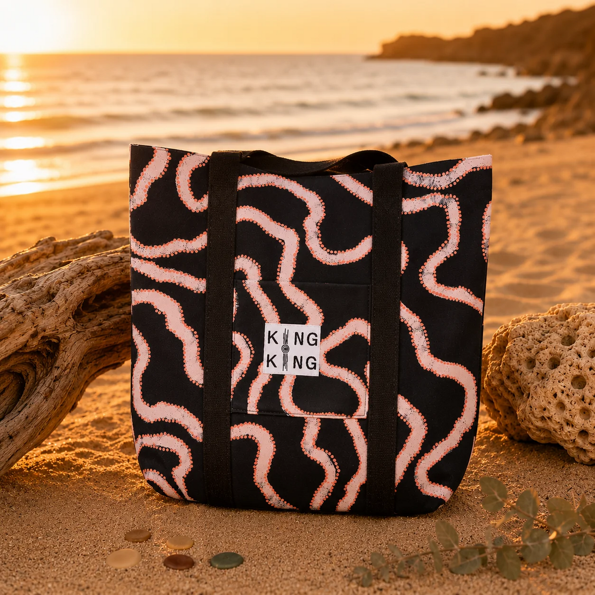 Neoprene Shopping Tote Bag - Trails