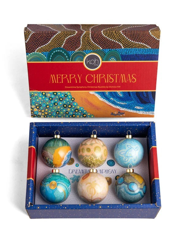 Aboriginal Dreamtime Symphony 6Pack Mini Baubles New