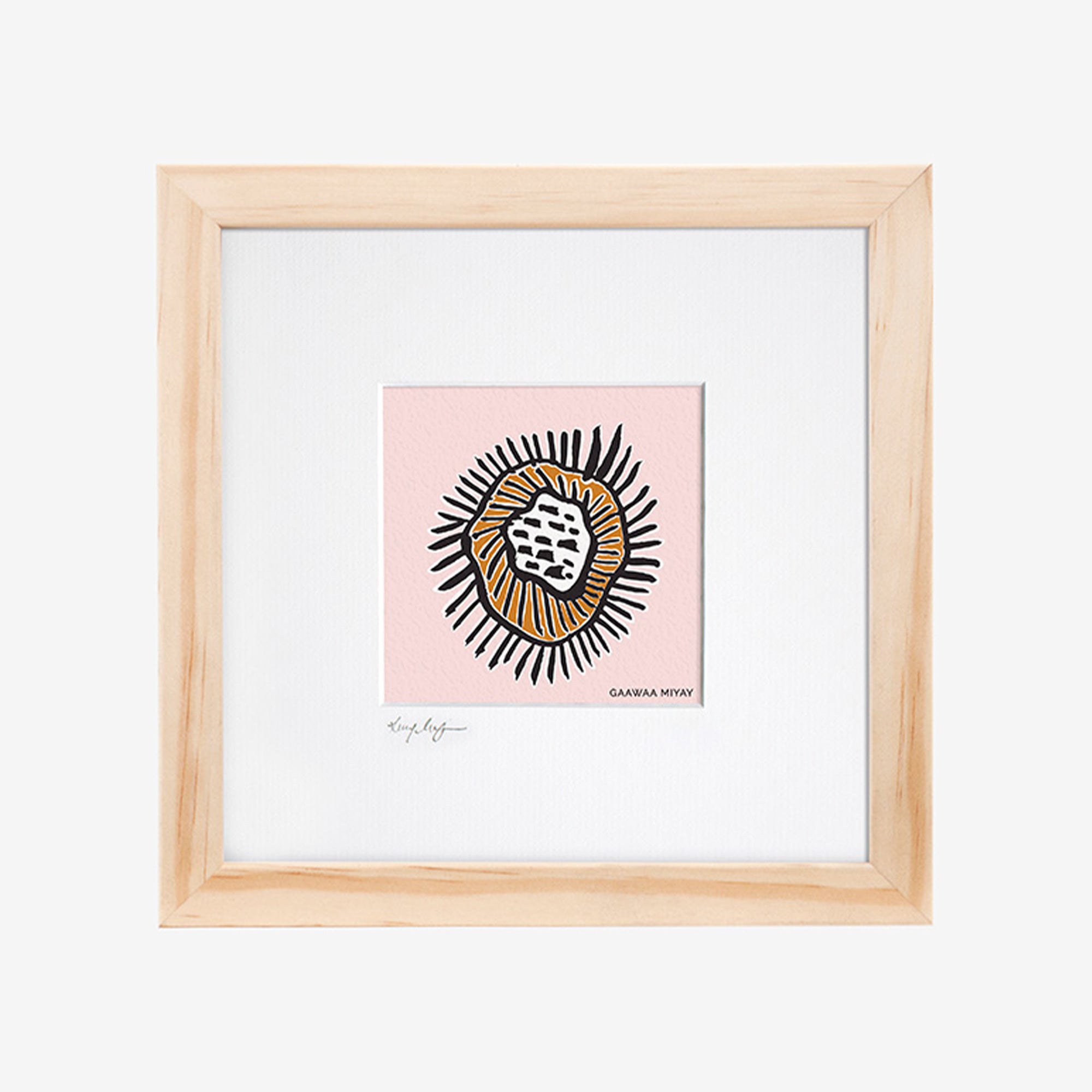 Framed Print 8×8″ - Yarraggaa Mayrah (black dots)